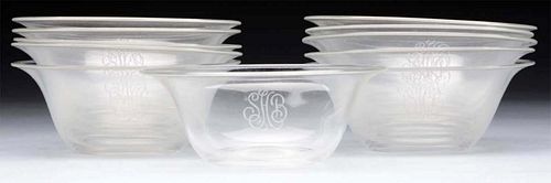 Lot of 11: Steuben Glass Bowls.