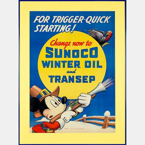 A Mickey Mouse Sunoco Poster, 1939,