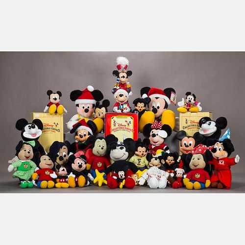 A Miscellaneous Collection Mickey and Minnie Mouse Plush Figures, 20th Century,