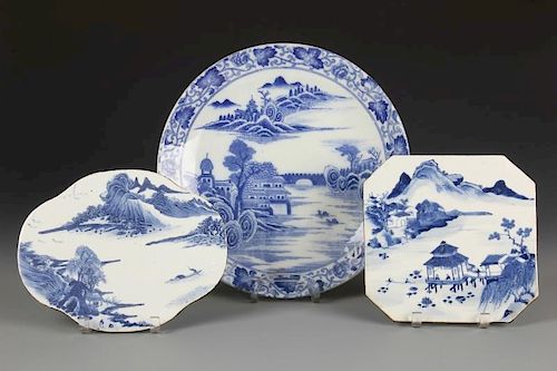 3 Chinese Blue an White Artifacts