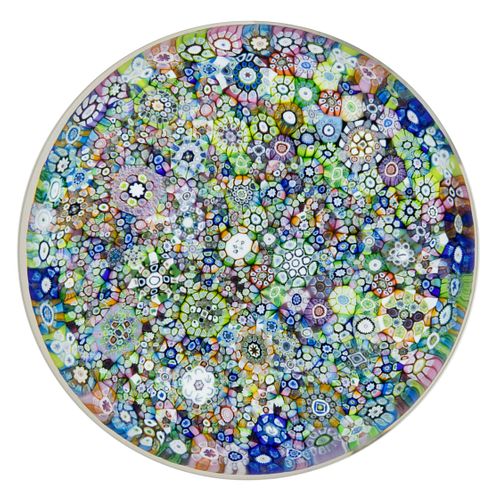 VINTAGE PERTHSHIRE CLOSE-PACK MILLEFIORI PAPERWEIGHT,