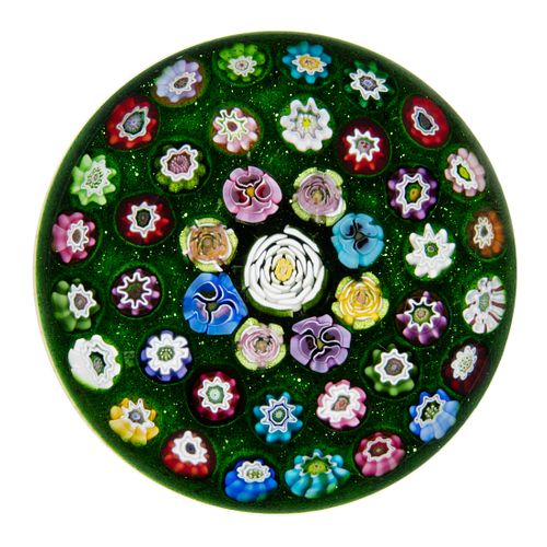 PARABELLE ARTIST PROOF PG-324 / CONCENTRIC MILLEFIORI PAPERWEIGHT,