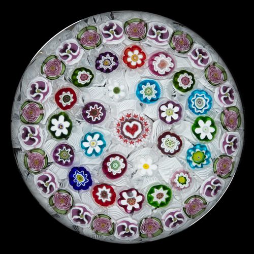 PARABELLE PG-324 / CONCENTRIC MILLEFIORI PAPERWEIGHT,