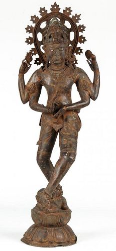 Patinated Cast Brass Shiva