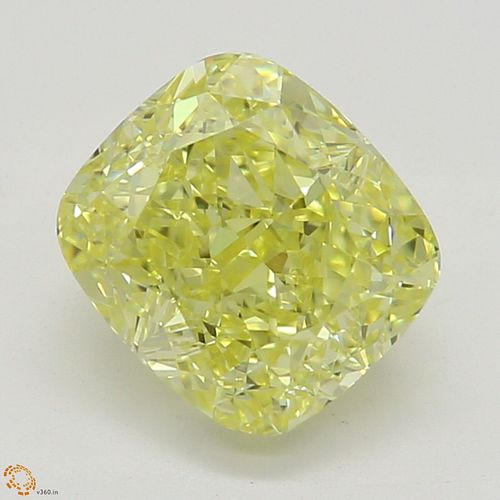 1.11 ct, Natural Fancy Intense Yellow Even Color, VVS2, Cushion cut Diamond (GIA Graded), Appraised Value: $28,800 