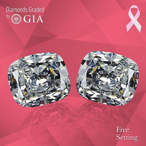 1) 2.51 ct, D/VVS2, Cushion cut GIA Graded Diamond. Appraised Value: $118,500 2) 2.55 ct, D/VS1, Cushion cut GIA Graded Diamond. Appraised Value: $109