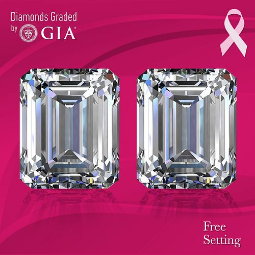 1) 5.05 ct, H/VS2, Emerald cut GIA Graded Diamond. Appraised Value: $397,600 2) 5.02 ct, I/VS2, Emerald cut GIA Graded Diamond. Appraised Value: $276,