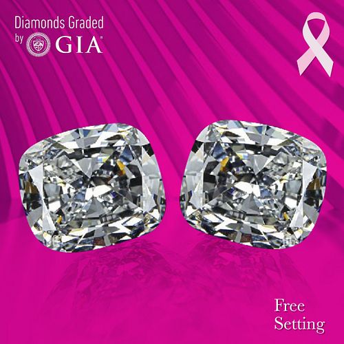 1) 2.50 ct, F/VVS2, Cushion cut GIA Graded Diamond. Appraised Value: $101,200 2) 2.51 ct, F/VVS2, Cushion cut GIA Graded Diamond. Appraised Value: $10