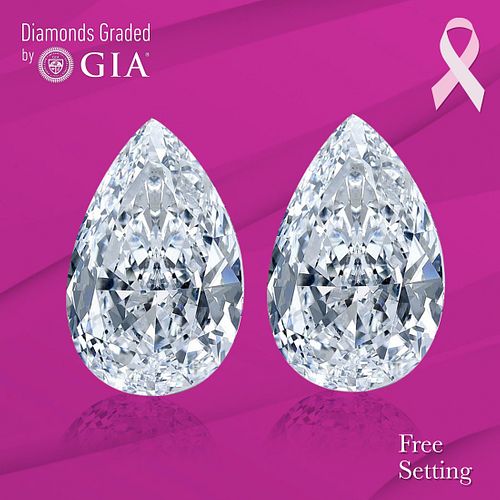 1) 2.01 ct, E/VVS1, Pear cut GIA Graded Diamond. Appraised Value: $94,900 2) 2.05 ct, D/VVS2, Pear cut GIA Graded Diamond. Appraised Value: $96,800. C