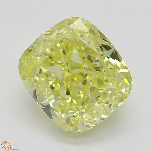 1.02 ct, Natural Fancy Intense Yellow Even Color, VS1, Cushion cut Diamond (GIA Graded), Appraised Value: $26,500 