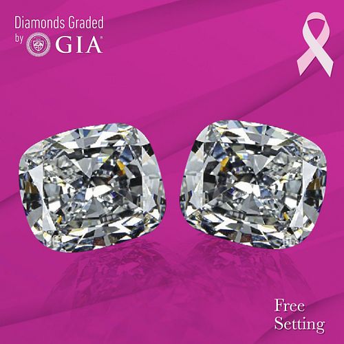 1) 2.50 ct, F/VVS1, Cushion cut GIA Graded Diamond. Appraised Value: $106,800 2) 2.50 ct, F/VVS2, Cushion cut GIA Graded Diamond. Appraised Value: $10