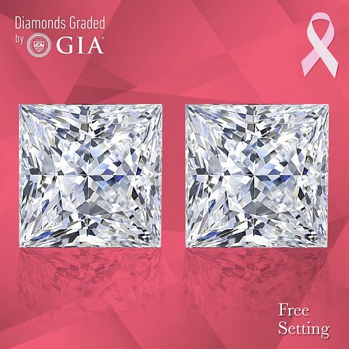 1) 2.00 ct, H/VS1, Princess cut GIA Graded Diamond. Appraised Value: $58,500 2) 2.01 ct, H/VS2, Princess cut GIA Graded Diamond. Appraised Value: $54,