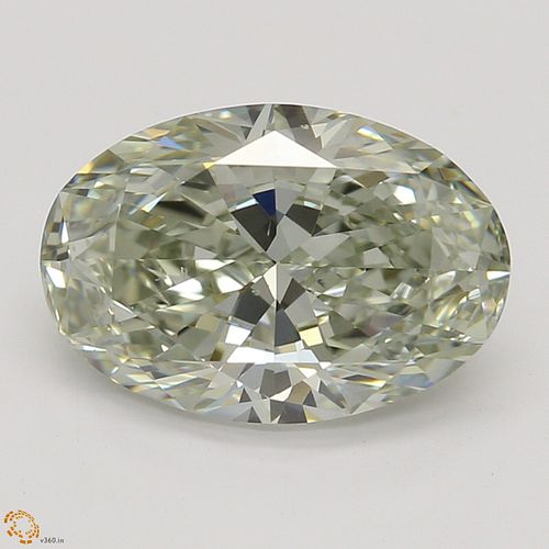 1.70 ct, Natural Fancy Grayish Yellowish Green Even Color, VS2, Oval cut Diamond (GIA Graded), Appraised Value: $92,100 