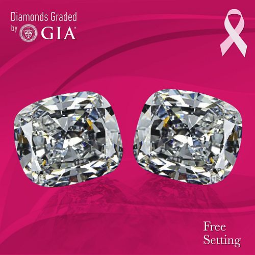 1) 2.51 ct, D/VVS2, Cushion cut GIA Graded Diamond. Appraised Value: $118,500 2) 2.50 ct, D/VS1, Cushion cut GIA Graded Diamond. Appraised Value: $106