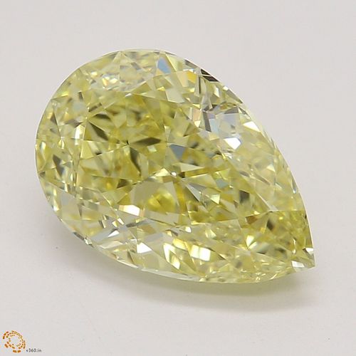 1.50 ct, Natural Fancy Yellow Even Color, VS2, Pear cut Diamond (GIA Graded), Appraised Value: $28,400 