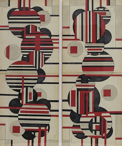Sandu Darie (Cuba, 1908-1991) Geometric Composition, 1962-63, pencil, marker, and collage on paper