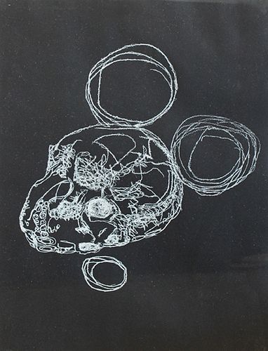 Felipe Echeverri (Colombia) Mickey Mortis Studio, ink on paper, 13 3/4 x 19 3/4 in.