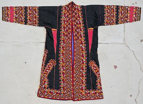 Finely Embroidered Old Turkmen Robe/Chapin