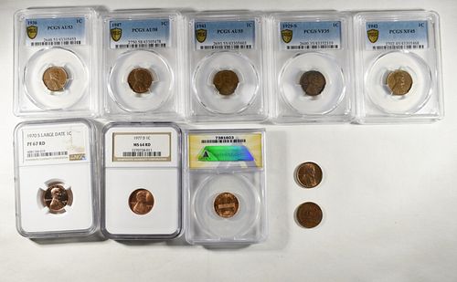 LOT OF 10 LINCOLN CENTS: