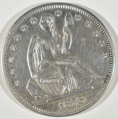 1876 SEATED LIBERTY HALF DOLLAR AU/BU