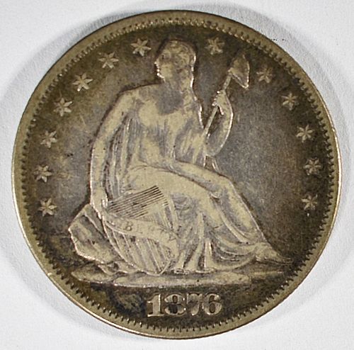 1876-S SEATED LIBERTY HALF DOLLAR  XF/AU
