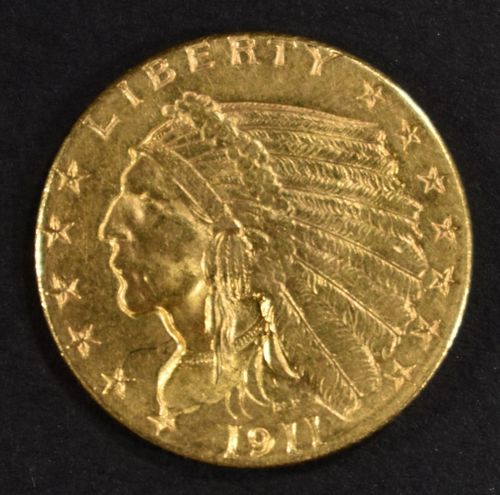 1911 GOLD $2.5 INDIAN  BU