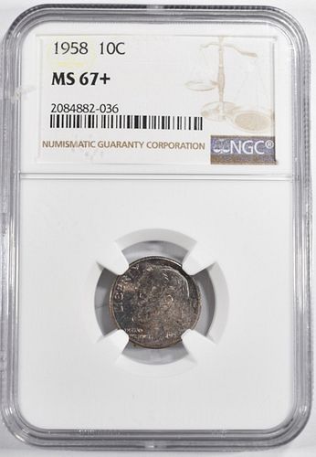 1958 ROOSEVELT DIME  NGC MS-67+
