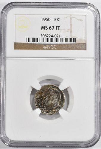 1960 ROOSEVELT DIME  NGC MS-67 FT