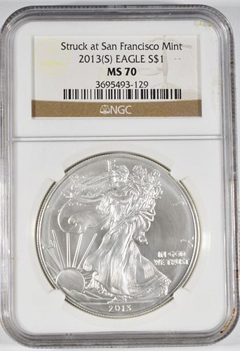 2013 S AMERICAN SILVER EAGLE ER NGC MS 70