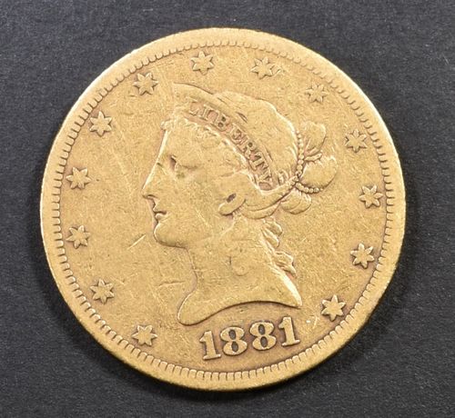 1881-S $10 GOLD LIBERTY VF