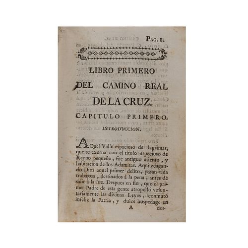 Hesteno, Benedicto. Camino Real de la Cruz.  Madrid: Por Blas Roman, 1785. 384 p. Ilustrado con grabados.