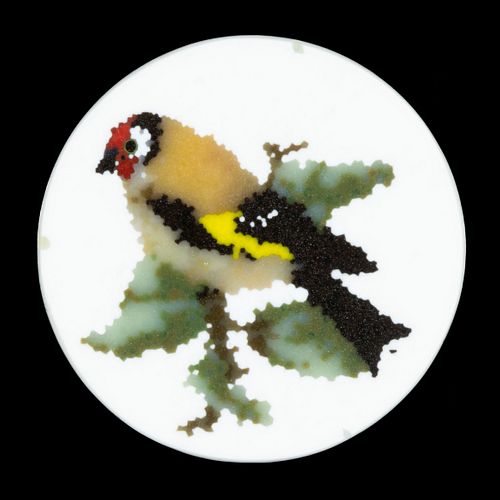 MIKE HUNTER (SCOTTISH, B. 1958) PERCHED BIRD MURRINE COIN,