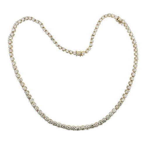 14k Gold 22 Carat Diamond Riviera Necklace