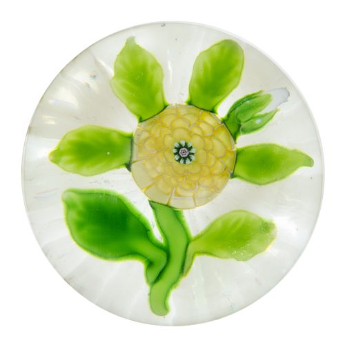 ANTIQUE BACCARAT CHAMOMILE LAMPWORK PAPERWEIGHT, 