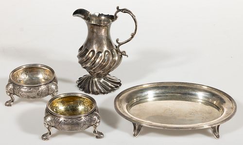 ENGLISH STERLING SILVER HOLLOWWARE ARTICLES, LOT OF FOUR,