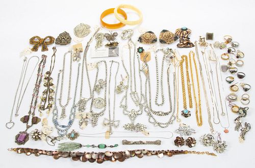 VINTAGE / CONTEMPORARY COSTUME JEWELRY, UNCOUNTED LOT, 