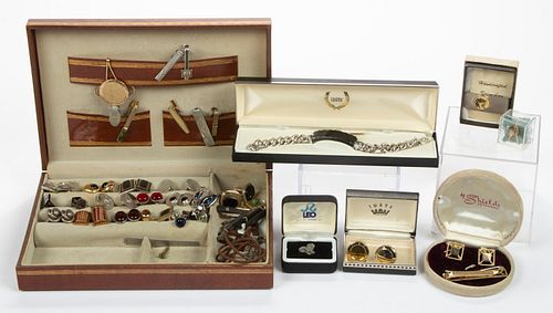 VINTAGE / CONTEMPORARY MEN'S JEWELRY AND LADIES' ARTICLES, UNCOUNTED LOT 