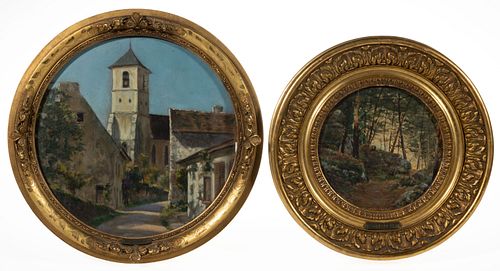 PAUL FRANCOIS LOUCHET (FRENCH, 1854-1936) LANDSCAPE PAINTINGS, LOT OF TWO,
