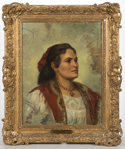 AUGUSTO BOMPIANI (ITALIAN, 1852-1930) PORTRAIT OF A WOMAN,