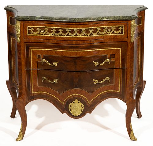 FRENCH LOUIS-XV STYLE MARBLE-TOP COMMODE,