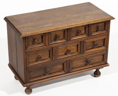WILLIAM AND MARY-STYLE WALNUT VALUABLES CHEST,