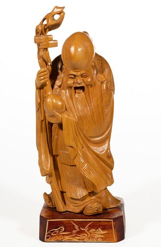 CHINESE WOOD CARVING OF SHOUXING / SHOULAO,
