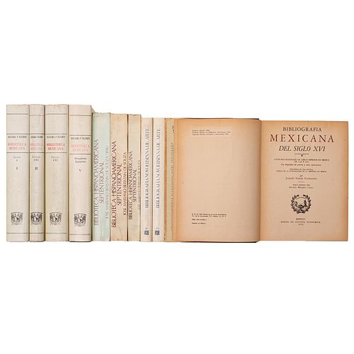 Biblioteca Hispanoamericana / Bibliografía Mexicana del Siglo XVI / Bibliografía Novohispana de Arte / Bibliotheca Mexicana. Piezas: 10
