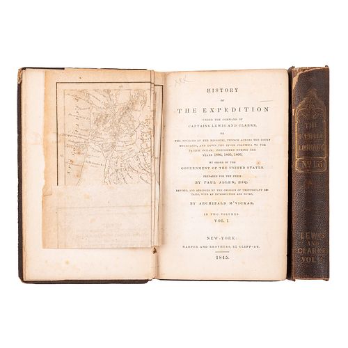 Lewis, Meriwether - Clarke, William. History of the Expedition Under the Command of Captains Lewis And Clarke. New York, 1845. Pzas: 2.