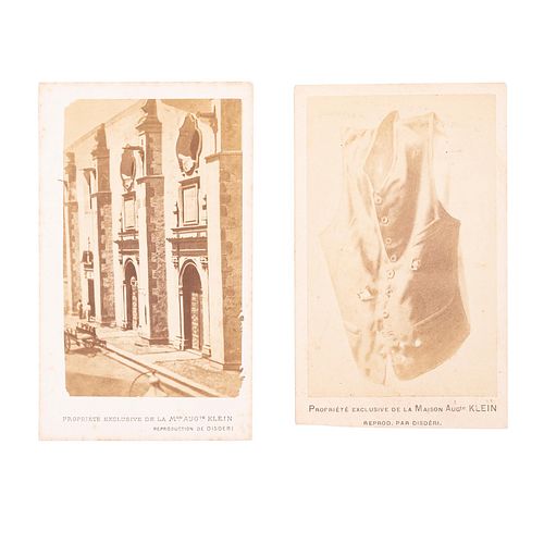 Chaleco de Maximiliano Después de su Fusilamiento / Convento de las Capuchinas de Querétaro Donde Estuvo Preso. París, 1867. Piezas: 2.