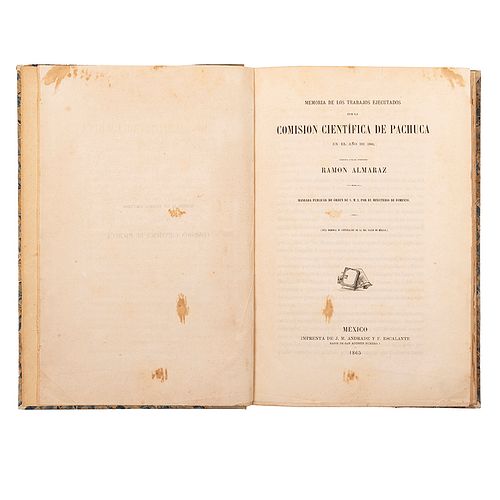 Almaraz, Ramón.  Memoria de los Trabajos Ejecutados por la Comisión Científica de Pachuca en el Año de 1864. México: 1865. 12 láminas.