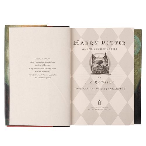 Rowling, J. K. Harry Potter and the Goblet of Fire. New York: Arthur A. Levine Books, 2000. First American Edition.