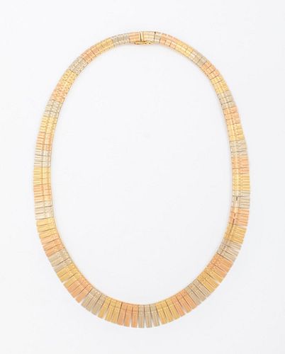 Italian 14K Tri - Color Gold Necklace