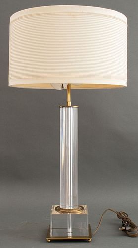 Charles Hollis Jones Style Brass & Lucite Lamp
