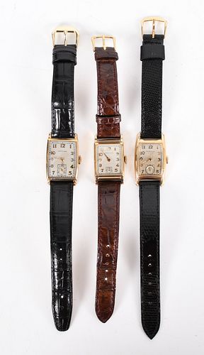 Three Hamilton Watches, Two in Curved Cases